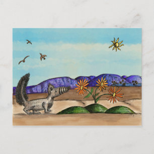 Cartão Postal Arte de Paisagem Floral de Animais do Sudoeste Bon