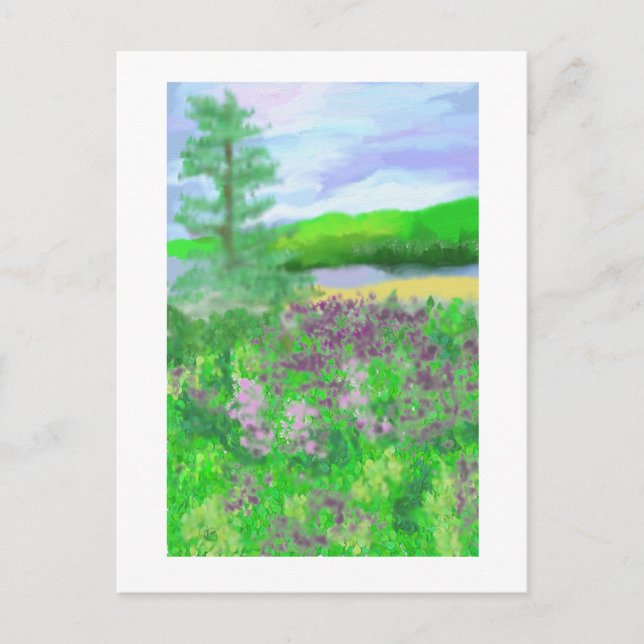 Cartão Postal Arte de Paisagem na Terra Nova (Frente)