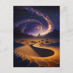 Cartão Postal Arte de Paisagem Surreal do Desert Galaxy
