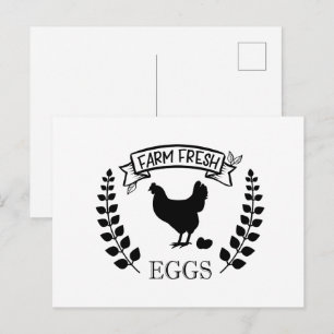 Cartão Postal Arte de palavra ovos frescos da fazenda fofa agric