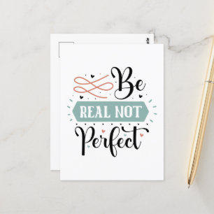 Cartão Postal Arte de palavra perfeita e inspiradora