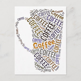 Cartão Postal Arte de Palavras de Café Mug