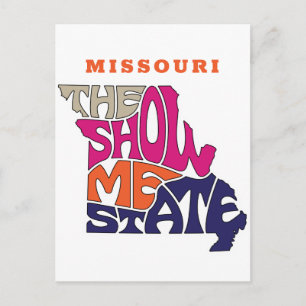 Cartão Postal Arte de Palavras do Apelido do Estado de Missouri
