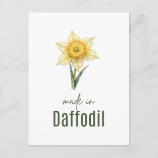Cartão Postal Arte de Parede Aquarela da Flor de Nascimento Daff