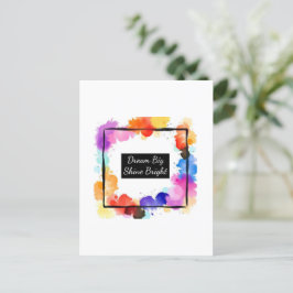 Cartão Postal Arte de Parede com Citação Personalizada Color Spl