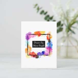 Cartão Postal Arte de Parede com Citação Personalizada Color Spl