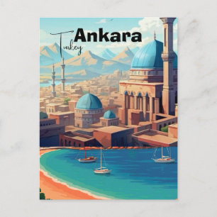 Cartão Postal arte de parede de Ancara Turquia - impressão de An