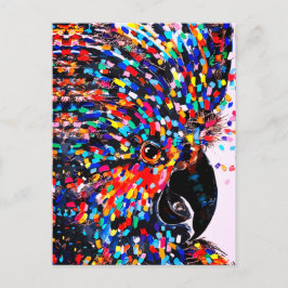 Cartão Postal Arte de Parede de Pássaro Tropical Vibrante no Exp