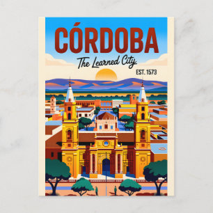 Cartão Postal Arte de Parede de Viagem Retro Córdoba Argentina
