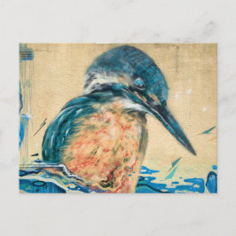 Cartão Postal Arte de Parede do Martim-caçador-sagrado