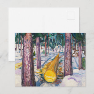 Cartão Postal Arte de parede Floresta de Troncos Amarelos de Mun