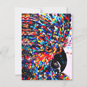 Cartão Postal Arte de Parede Tropical de Aves Vibrante em Expres