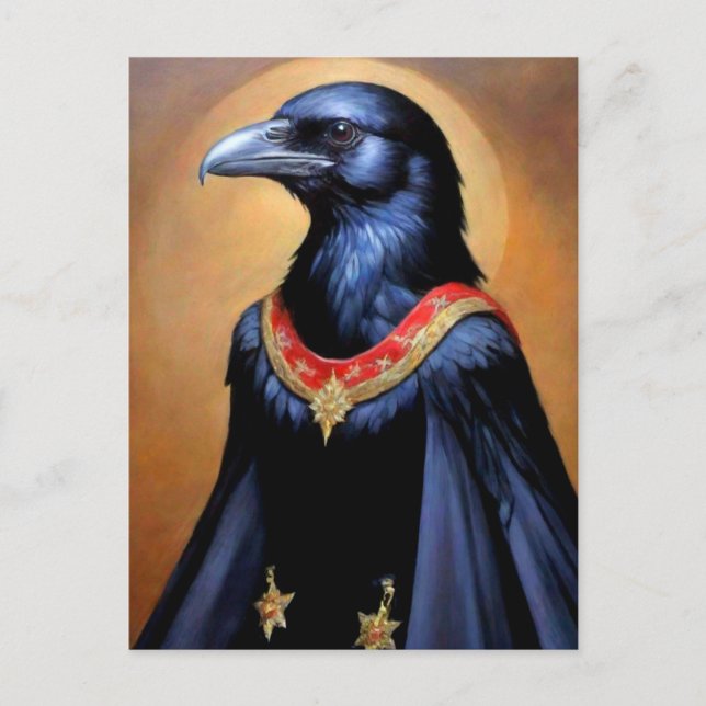 Cartão Postal Arte de Pássaro Preto (Frente)