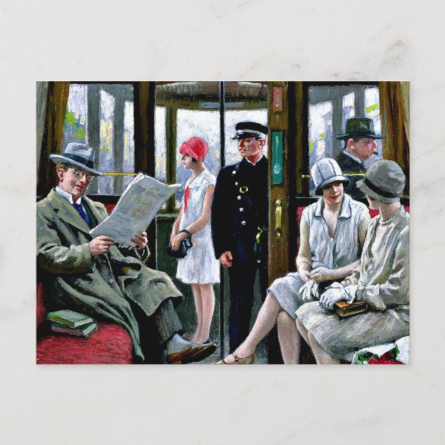 Cartão Postal Arte de Paul-Gustave Fischer - Trama de Copenhagen (Frente)