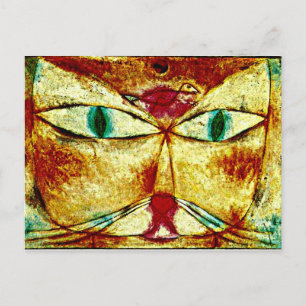 Cartão Postal Arte de Paul Klee: Gato e Pássaro