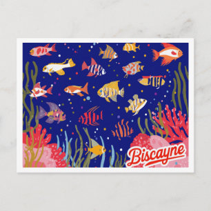 Cartão Postal Arte de Peixes do Recife do Parque Nacional Biscay