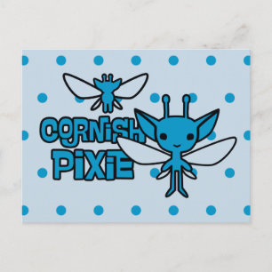 Cartão Postal Arte de Personagem Cartoon Pixie da Cornualha
