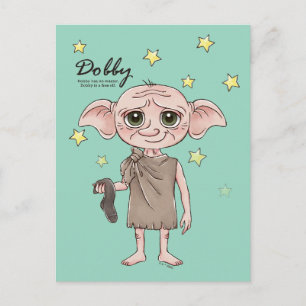 Cartão Postal Arte de Personagem em Aquarela do Dobby