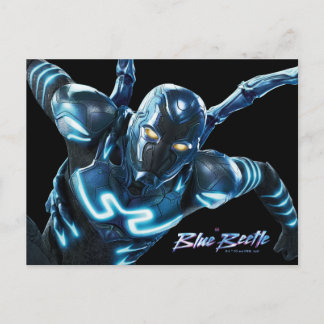 Cartão Postal Arte de Personagem Saltando do Besouro Azul