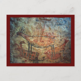 Cartão Postal Arte de Pintura em Caverna