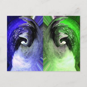Cartão Postal Arte de planetas azuis e verdes
