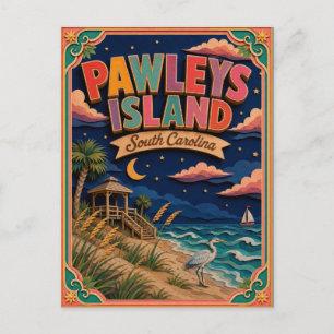 Cartão Postal Arte de PopCut Estados Pawleys Island Carolina do