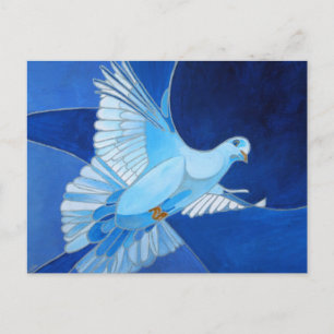 Cartão Postal Arte De Portas Artísticas Em Azul Ceruliano