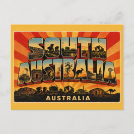 Cartão Postal Arte de Poster de Viagem Antigo da Austrália Merid