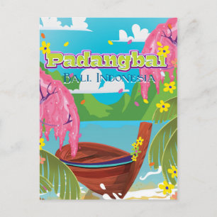 Cartão Postal Arte de pôster de viagem em desenho animado de Pad