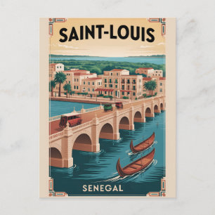 Cartão Postal Arte de Poster de Viagem Retro de Saint-Louis, Sen