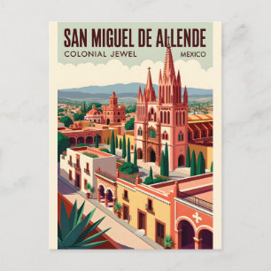 Cartão Postal Arte de Poster de Viagem Retro de San Miguel de Al
