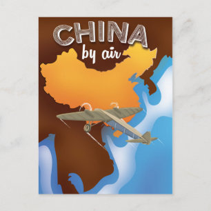 Cartão Postal Arte de pôster de viagem vintage da China