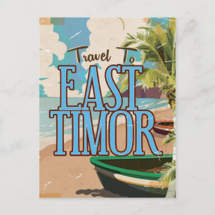 Cartão Postal Arte de pôster de viagem vintage do Timor-Leste.