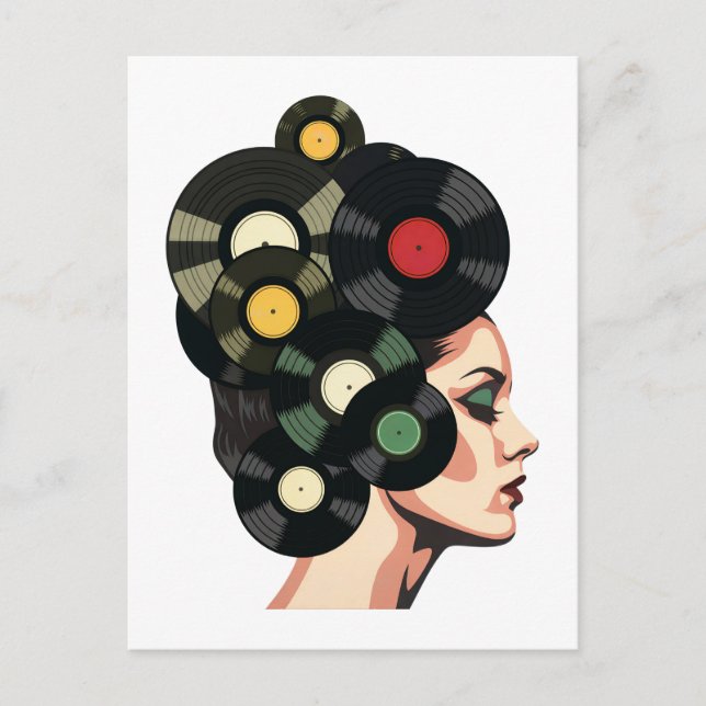 Cartão Postal Arte de Poster de Vinil Retro Estilizado (Frente)