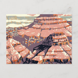 Cartão Postal Arte de pôster vintage do Parque Nacional do Grand