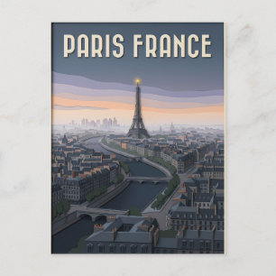 Cartão Postal Arte de Recorte de Papel Paris França