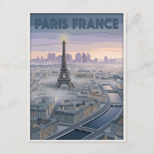 Cartão Postal Arte de Recorte de Papel Paris França