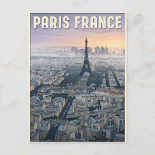 Cartão Postal Arte de Recorte de Papel Paris França