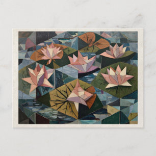 Cartão Postal Arte de Remix de IA Cubismo Paisagem Aquática