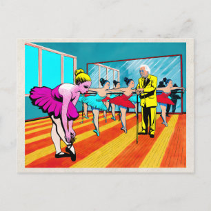 Cartão Postal Arte de Remix de IA Dançarinos de Arte Pop