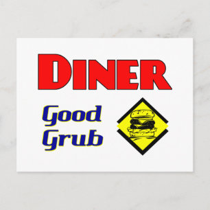 Cartão Postal Arte de Restaurante Hambúrguer Diner Good Grub