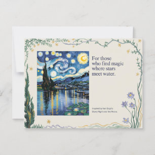 Cartão Postal Arte de Ródano Noturno Estrelado de Van Gogh inspi