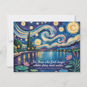 Cartão Postal Arte de Ródano Noturno Estrelado de Van Gogh inspi