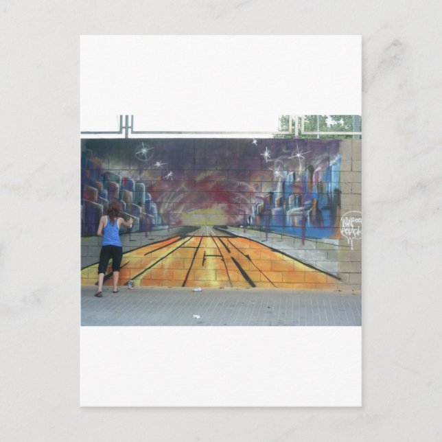 Cartão Postal Arte de Rua Barcelona (Frente)