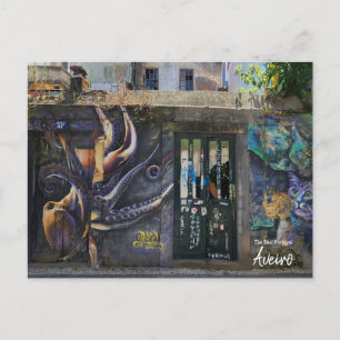 Cartão Postal Arte de Rua na Rua de Aveiro Portugal