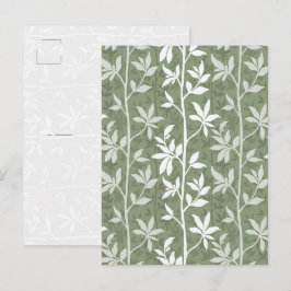 Cartão Postal Arte de Silhueta Botânica Moderna Forest Breeze