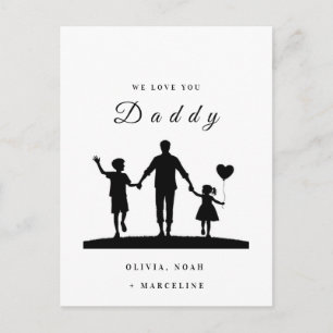 Cartão Postal Arte de Silhueta Personalizada “Nós Te Amamos Papa