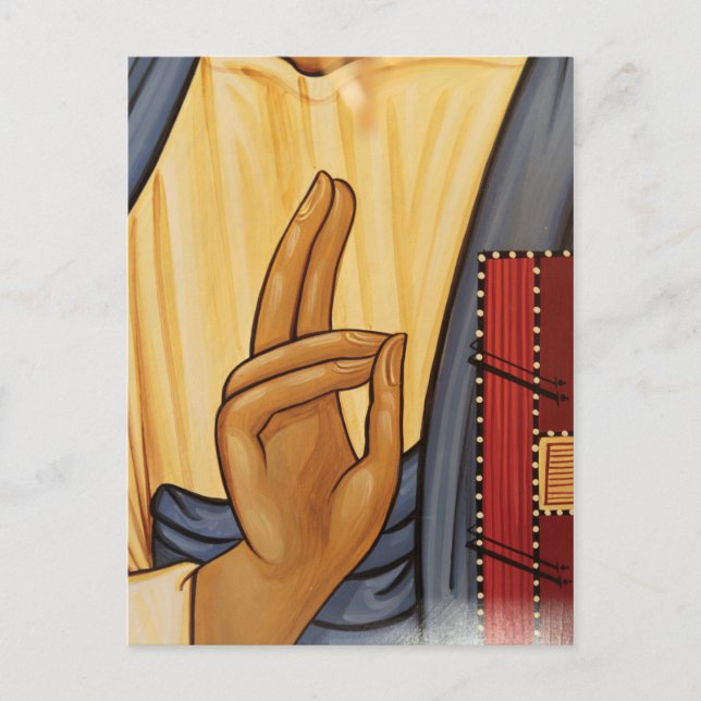 Cartão Postal Arte de Sinal de Mão Religioso (Frente)