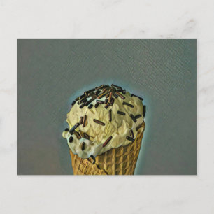 Cartão Postal Arte de sorvete retrô