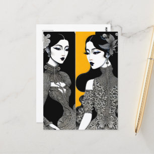 Cartão Postal Arte de tinta asiática, Pós-cruzamento